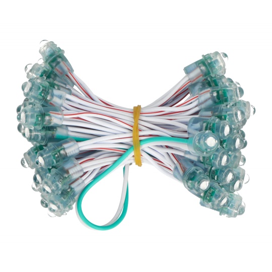 Піксельний ланцюжок - 50x світлодіодів 5 мм зеленого кольору