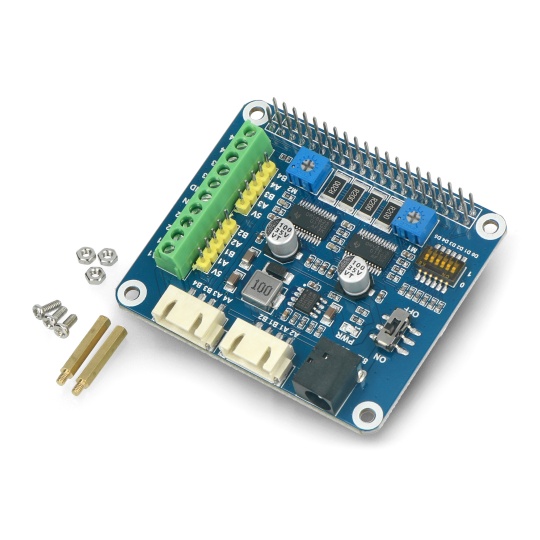 Кроковий двигун HAT - Двоканальний драйвер крокового двигуна 28 В/2,5 А для Raspberry Pi - Waveshare 15669