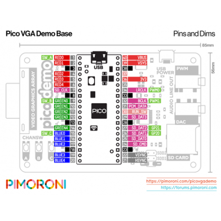 Pimoroni Pico Vga Demo Base Rozszerzenie Audio Wideo Do Raspberry Pi Pico Pimoroni Pim553 Botland Sklep Dla Robotykow