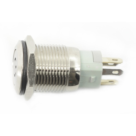 Моностабільний вимикач ON-OFF - PBW-16BPW - 2A 250V - плоский зелений/червоний