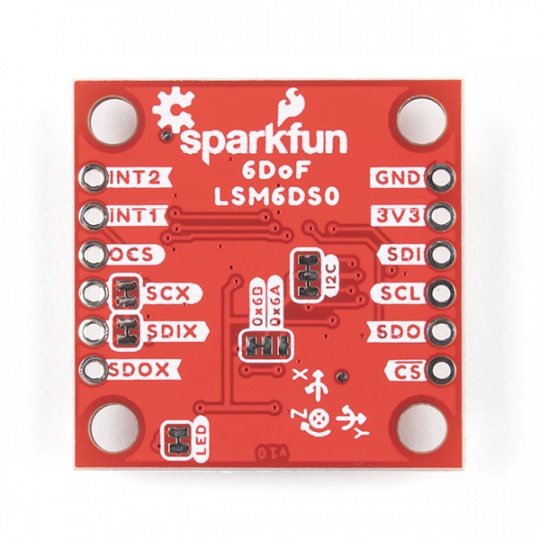 LSM6DSO - 3-осьовий I2C/SPI акселерометр та гіроскоп - SparkFun SEN-18020