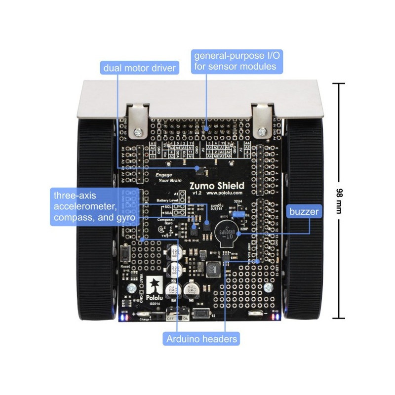 Zumo - robot minisumo dla Arduino v1.2 - złożony - Pololu 2510