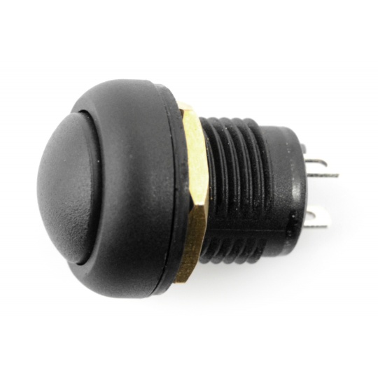 Бістабільний перемикач ON-OFF 12 мм - 5A/250V - круглий - чорний