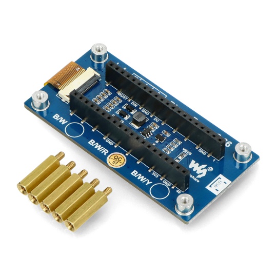 Електронний папір, дисплей E-Ink - 2.66 дюйма, 296x152 пікселів - SPI - чорний-білий-червоний - для Raspberry Pi Pico - Waveshare 