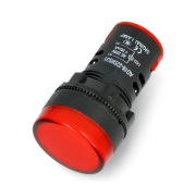 Kontrolka 230V AC - 28mm - czerwona