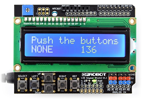 LCD Keypad shield - wyświetlacz dla Arduino DFRobot