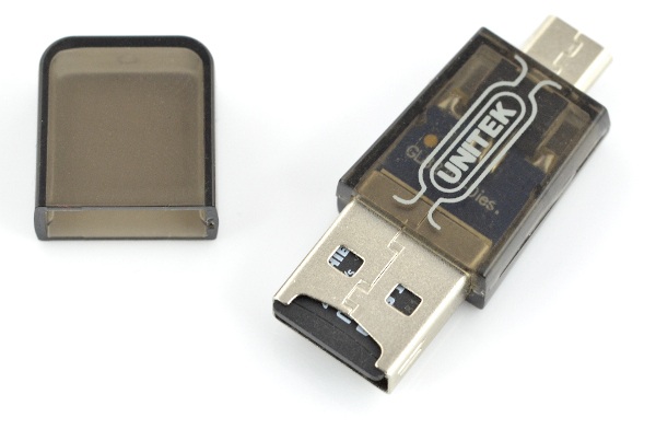 Czytnik kart microSD z wejściem USB i microUSB OTG - Unitek Y-2212