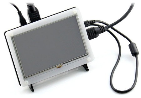 Ekran dotykowy Waveshare B - rezystancyjny LCD TFT 5" 800x480px HDMI +USB Rev. 1.1 dla Raspberry Pi 3/2/B+ + obudowa