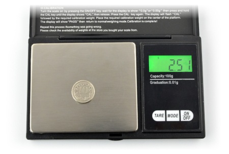 Kieszonkowa waga elektroniczna AG52E - 100g