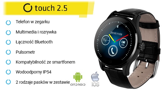 SmartWatch Touch 2.5 - inteligentny zegarek IPS