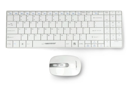 Zestaw bezprzewodowy Esperanza EK122W Liberty USB klawiatura + mysz - biały