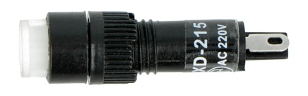 Kontrolka 230 V AC - 8 mm - biała.