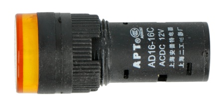 Kontrolka 12 V AC/DC - 19 mm - żółta.