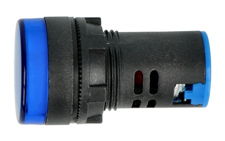 Kontrolka 230 V AC - 28 mm - niebieska.