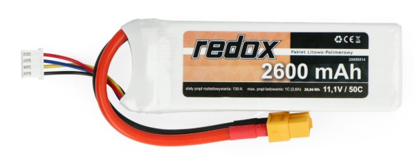 Pakiet Li-Pol Redox 2600 mAh 11,1 V 50C.