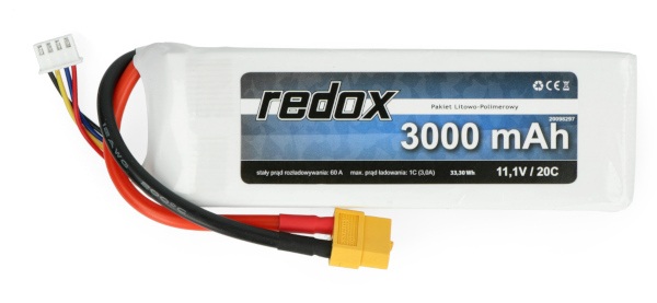 Pakiet Li-Pol Redox 3000 mAh 11,1 V 20C.