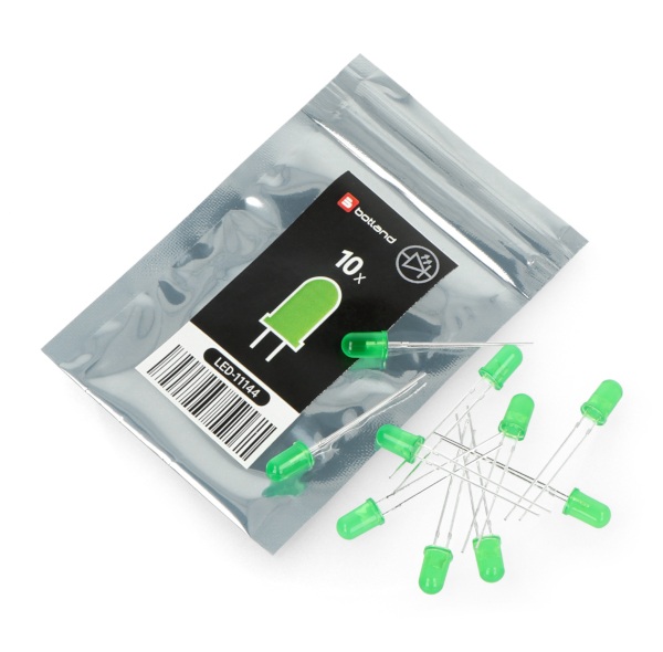 Dioda LED 5mm zielona - 10szt