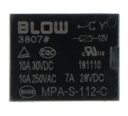 Przekaźnik MPA-S-112-C - cewka 12V styki 1x 10A/250VAC