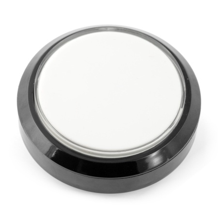 Push button 10cm - biały - płaski.