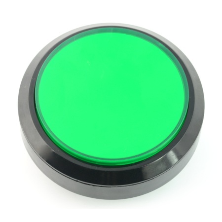 Push button 10 cm - zielony - płaski.