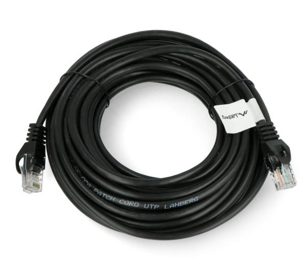 Przewód sieciowy Lanberg Ethernet Patchcord UTP 5e 10 m - czarny.
