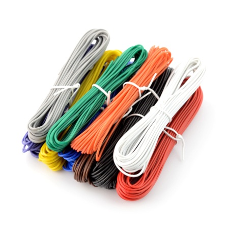 Velleman K/MOW - zestaw przewodów drucianych PVC / linka - 10 kolorów - 60 m