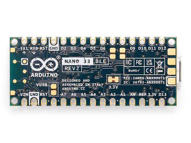 Specyfikacja płytki Arduino Nano 33 BLE Rev2