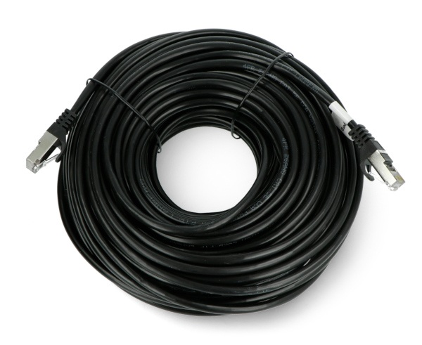 Przewód sieciowy Lanberg Ethernet Patchcord FTP 5e 30m Fluke Passed - czarny