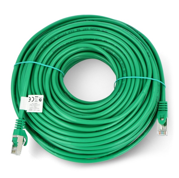 Przewód sieciowy Lanberg Ethernet Patchcord FTP 5e 30m Fluke Passed - zielony