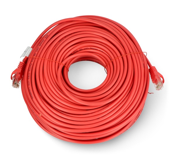 Przewód sieciowy Lanberg Ethernet Patchcord UTP 5e 50m - czerwony