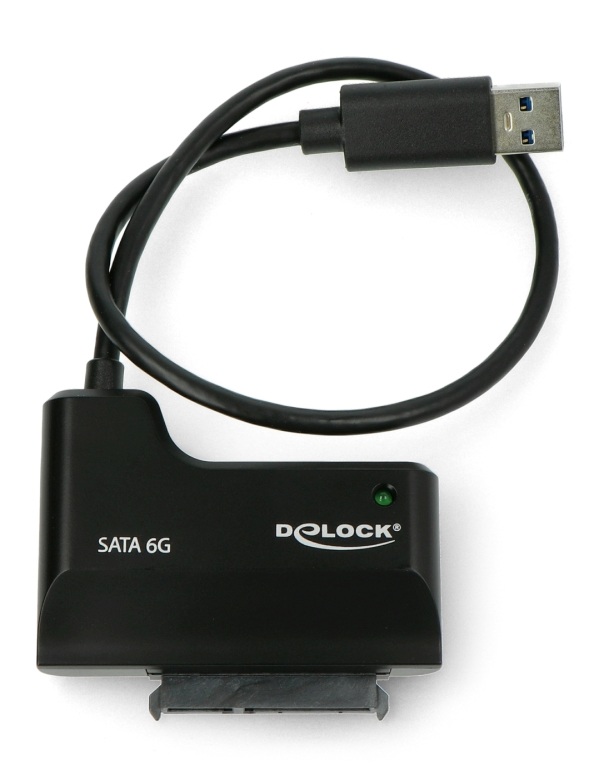Adapter USB A 3.0 - SATA Delock - czarny + zasilacz
