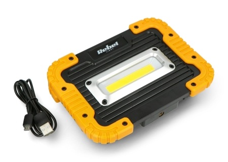Reflektor akumulatorowy LED z przewodem USB, 10W, 900lm, IP44, 3,7V, 4000K