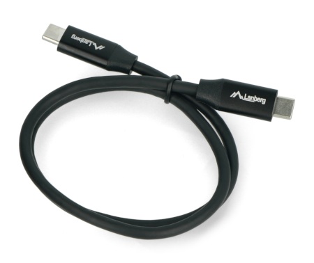 Przewód Lanberg USB C - USB C 2.0 czarny premium QC 4.0 PD o długości 0,5 m.