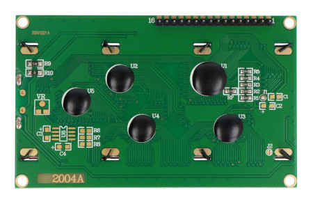 Wyświetlacz LCD 4x20 znaków zielony ze złączami - justPi