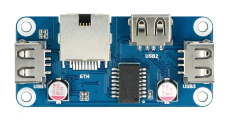 HUB Ethernet / USB - 3xUSB 1xRJ45 Ethernet - nakładka do Raspberry Pi - Waveshare 20416