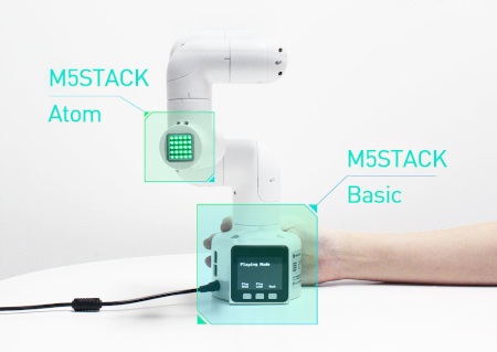 Za pracę myCobot M5 odpowiadają dwa najpopularniejsze moduły deweloperskie firmy M5Stack.