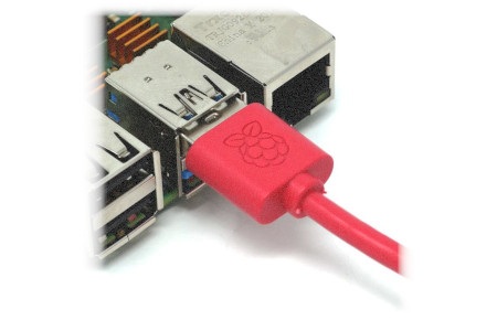 Oficjalny przewód microUSB Raspberry Pi w kolorze czerwonym