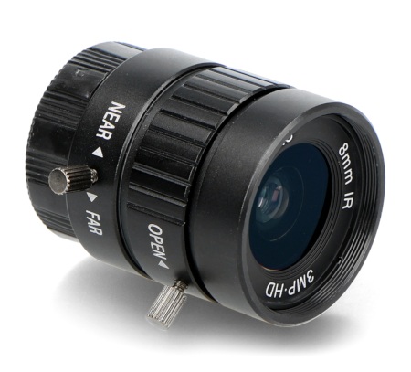 Obiektyw CS-Mount 8mm - ręczna regulacja ostrości - do kamery Raspberry Pi - ArduCam LN039.