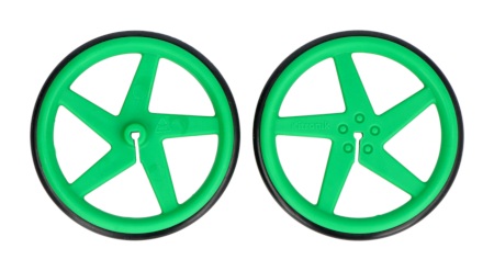 Green Wheels - 2x zielone koła - do silnika z wałem D - Kitronik 2593-D.