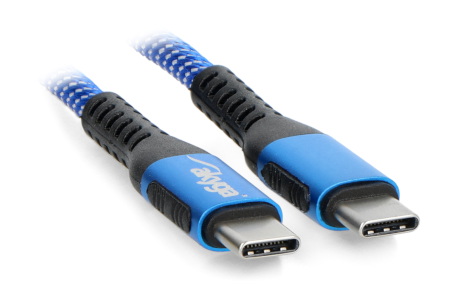 Przewód Akyga USB typ C - USB typ C niebieski - 1m - AK-USB-37