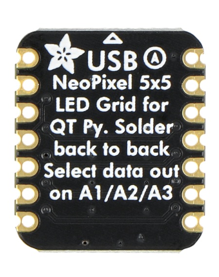 Moduł z wyświetlaczem matrycowym LED RGB 5x5 od Adafruit.
