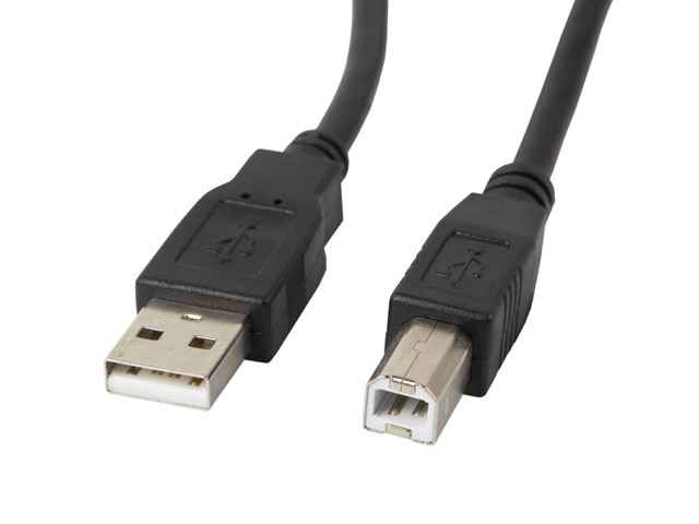 Przewód USB A - USB B 2.0 Lanberg - z filtrem ferrytowym - czarny - 3 m