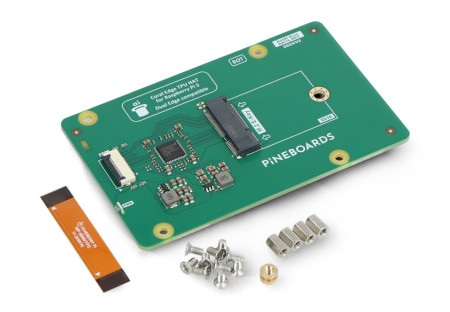 Pineboards Hat AI! Dual - adapter Google Coral Dual Edge TPU PCIe M.2 E-key do Raspberry Pi 5