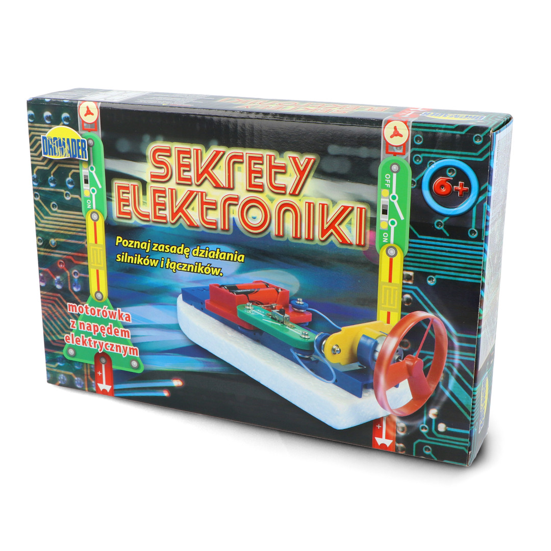 Zestaw edukacyjny - Sekrety elektroniki - mini motorówka z napędem elektrycznym - Dromader 87292