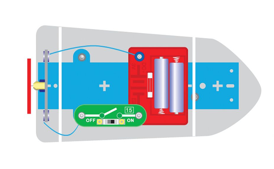 Zestaw edukacyjny - Sekrety elektroniki - mini motorówka z napędem elektrycznym - Dromader 87292