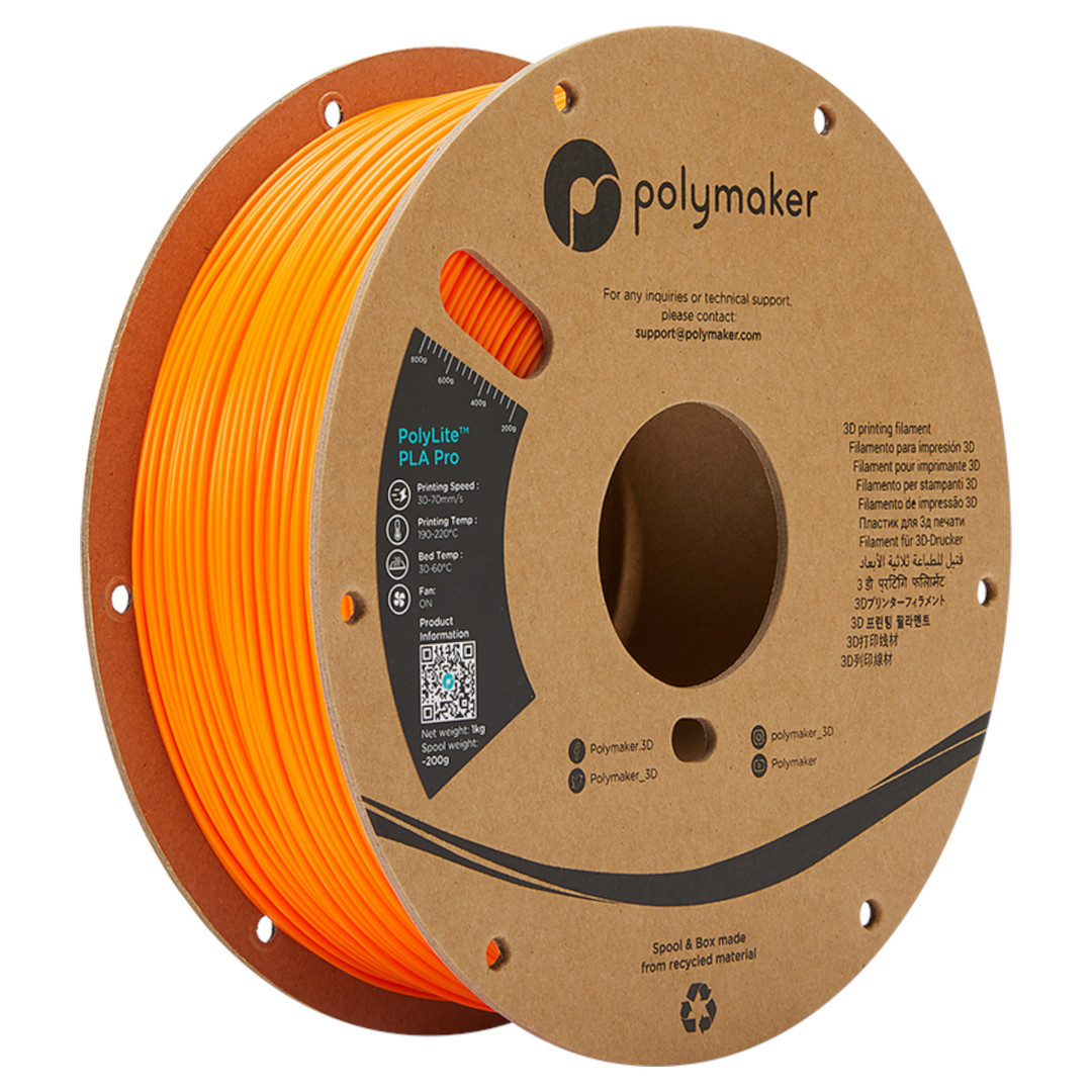 Filament Polymaker PolyLite PLA Pro 1,75 mm 1 kg - Orange