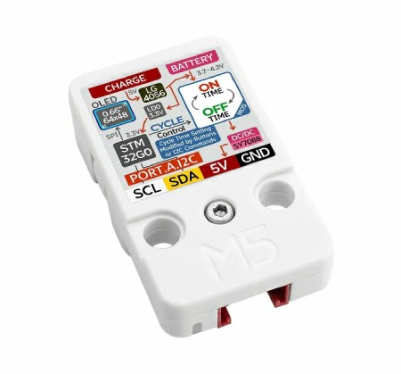TimerPWR Unit - moduł zarządzania zasilaniem z wyświetlaczem OLED 0,66'' - INA3221 - moduł rozszerzeń Unit - M5Stack U189