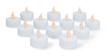Zestaw świeczek tealight LED - KC008 - 37,2 x 36,6 mm - ciepły żółty - 12 szt. - Bambu Lab