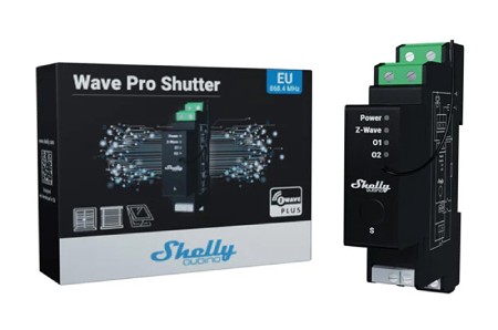 Shelly Qubino Wave Pro Shutter - 2-kanałowy przekaźnik Z-Wave z miernikiem mocy na szynę DIN