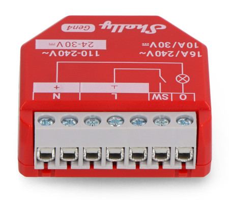 Shelly 1PM Gen4 - przekaźnik WiFi/Bluetooth/ZigBee/Matter 16A - pomiar energii - aplikacja Android/iOS